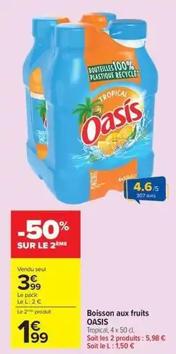 Carrefour Oasis - boisson aux fruits offre