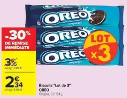 Carrefour Oreo - biscuits lot de 3 offre