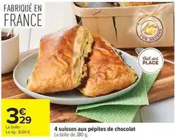 Carrefour 4 suisses aux pepites de chocolat offre