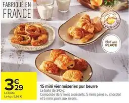Carrefour 15 mini viennoiseries pur beurre offre