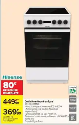 Carrefour Hisense - cuisinière vitroceramique offre
