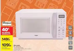 Carrefour Whirlpool - micro-ondes offre