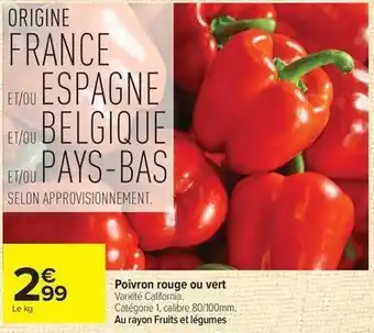 Poivron rouge ou vert