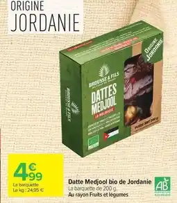 Carrefour Brousse & fils - datte medjool bio de jordanie offre