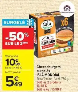 Carrefour Burger - cheeseburgers surgelés offre