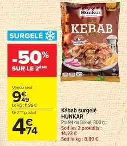 Carrefour Kébab surgelé offre