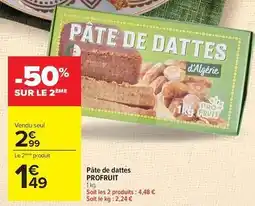 Carrefour Profruit - pâte de dattes offre