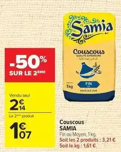 Carrefour Samia - couscous offre