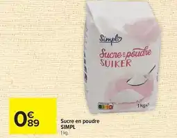 Carrefour Simpl - sucre en poudre offre