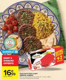 Carrefour Oriental viandes - steak haché halal surgelé offre