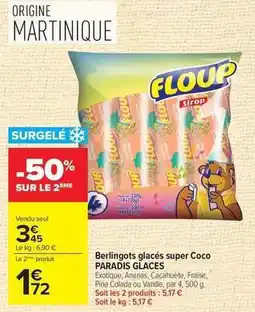 Carrefour Floup - berlingots glacés super coco offre