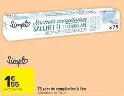 Carrefour Market Simply - 75 sacs de congélation à lien offre