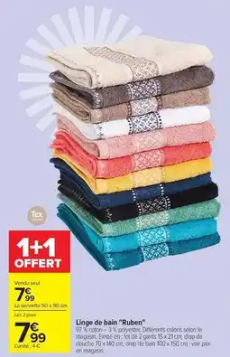Carrefour Market Tex - linge de bain ruben offre