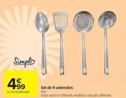 Carrefour Market Simply - set de 4 ustensiles offre