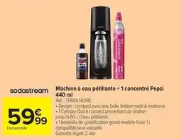Carrefour Market Sodastream - machine à eau pétillante + 1 concentré pepsi offre