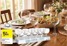 Carrefour Market Simply - lot de 10 verres bailey offre