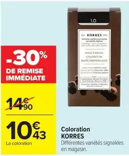 Carrefour Market KORRES Coloration offre
