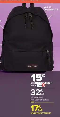 Carrefour Market Eastpak - prix promo en caisse offre