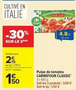 Carrefour Market Carrefour - pulpe de tomates offre