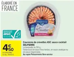 Carrefour Market Delpierre - couronne de crevettes asc sauce cocktail offre
