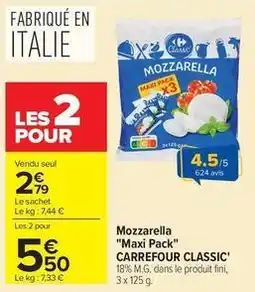 Carrefour Market Carrefour - mozzarella maxi pack classic' offre