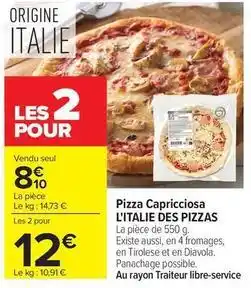 Carrefour Market L'italie des pizzas - pizza capricciosa offre