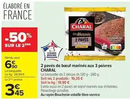 Carrefour Market Charal - 2 pavés de bœuf marinés aux 3 poivres offre