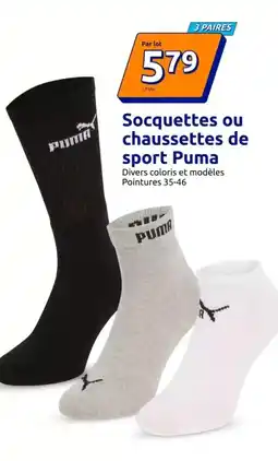 Action Puma - socquettes ou chaussettes de sport offre