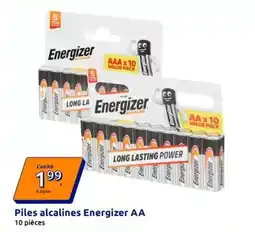 Action Energizer - piles alcalines offre