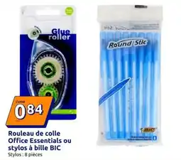 Action Bic - rouleau de colle office essentials ou stylos à bille offre