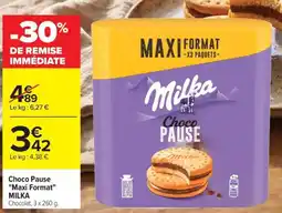 Carrefour Milka Choco Pause Maxi Format offre