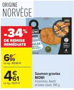 Carrefour MOWI Saumon gravlax offre