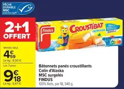 Carrefour FINDUS Bâtonnets panés croustillants offre