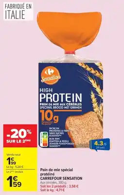 Carrefour Carrefour Sensation Pain de mie spécial protéiné offre
