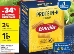 Carrefour Barilla Pâtes Protein + offre