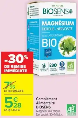 Carrefour BIOSENS Magnésium Fatigue Nervosité offre