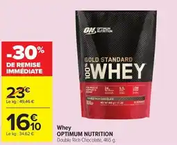 Carrefour OPTIMUM NUTRITION Whey offre