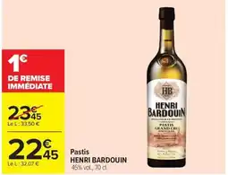 Carrefour HENRI BARDOUIN Pastis offre