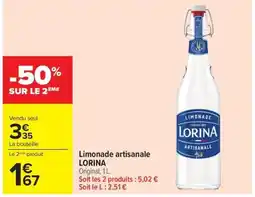 Carrefour LORINA Limonade artisanale offre