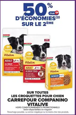 Carrefour Vitalive sur toutes les croquettes pour chien carrefour companino offre
