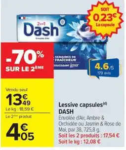 Carrefour Dash Lessive capsules offre