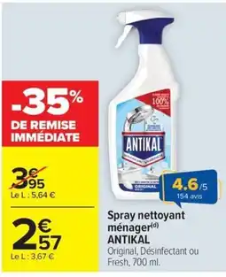Carrefour ANTIKAL Spray nettoyant ménager offre