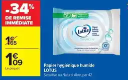 Carrefour LOTUS Papier hygiénique humide offre