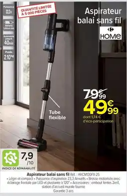 Carrefour Aspirateur balai sans fil offre