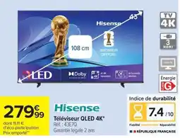 Carrefour Hisense Téléviseur QLED 4K offre