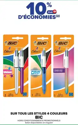 Carrefour Bic stylos 4 couleurs offre