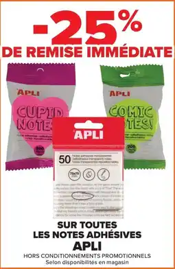 Carrefour APLI Notes adhésives transparentes offre