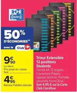 Carrefour Oxford Trier Extensible Students offre