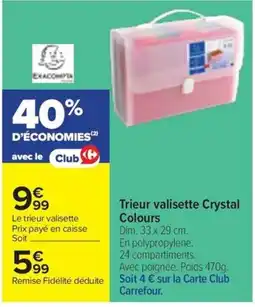 Carrefour Crystal Colours Trier valisette offre