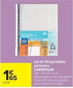 Carrefour CARREFOUR pochettes perforées offre